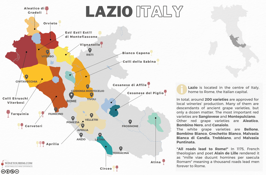 Lazio Wine Map