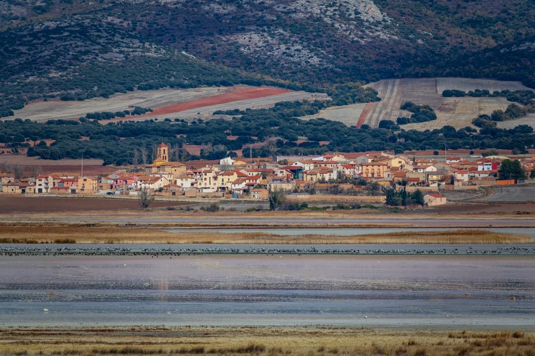 Village et lagune de Gallocanta, Aragon Espagne