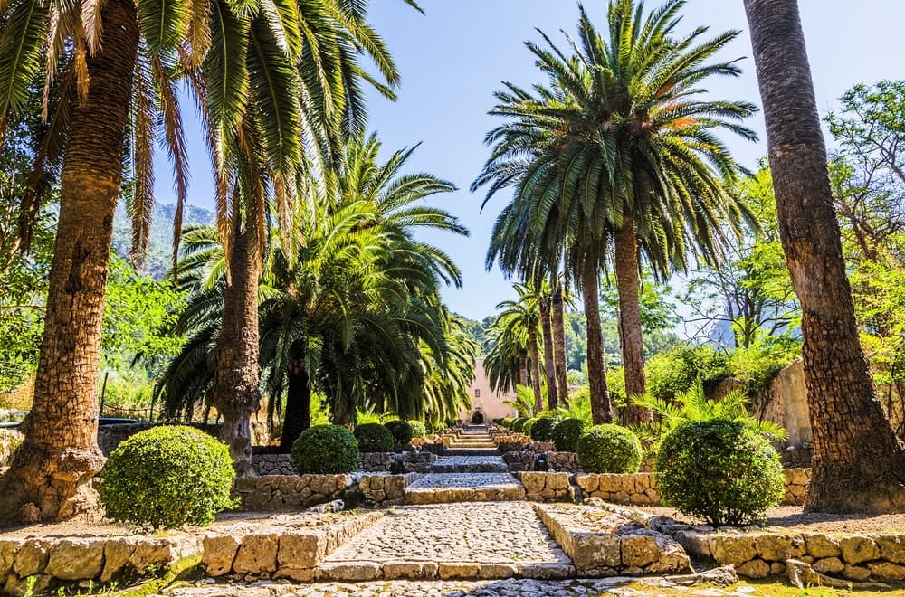 Jardines de Alfabia, o Los jardines de Alfabia, en Mallorca, España.