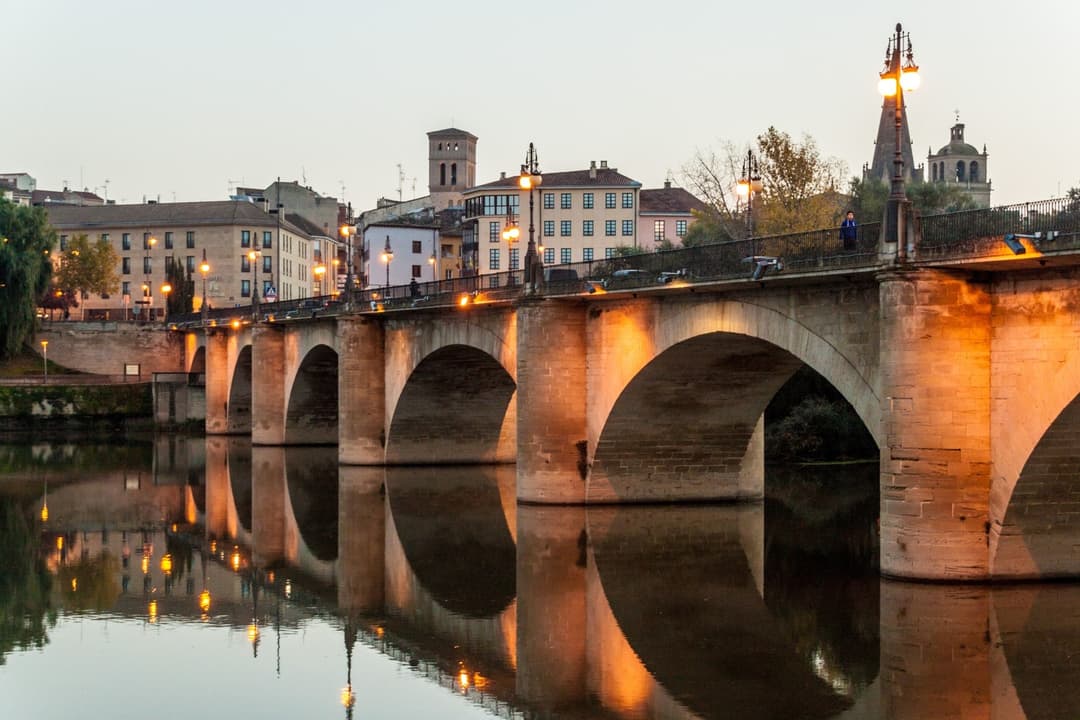 Stone Bridge in Longrono, Rioja wine region, Spain