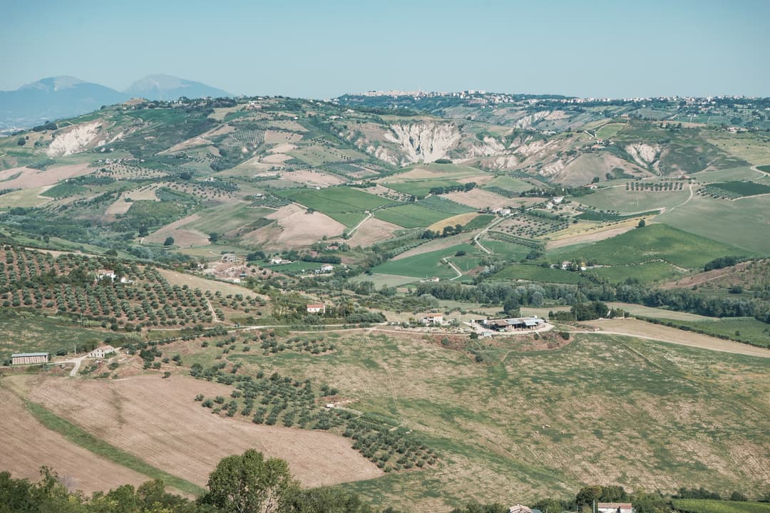 Paisagem da região vinícola de Abruzzo, Itália