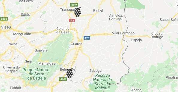 Beira Interior Wine Region Map
