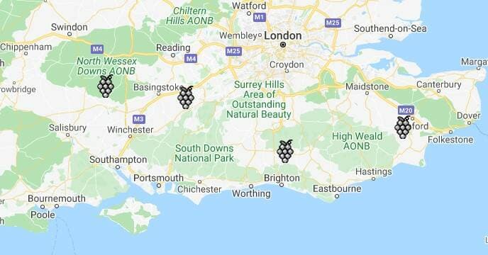 Hampshire Wine Region Map
