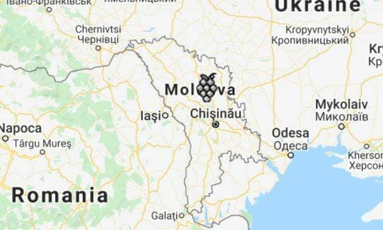 Moldovan Hills Wine Region Map