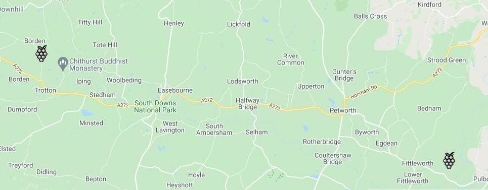 Sussex Wine Region Map
