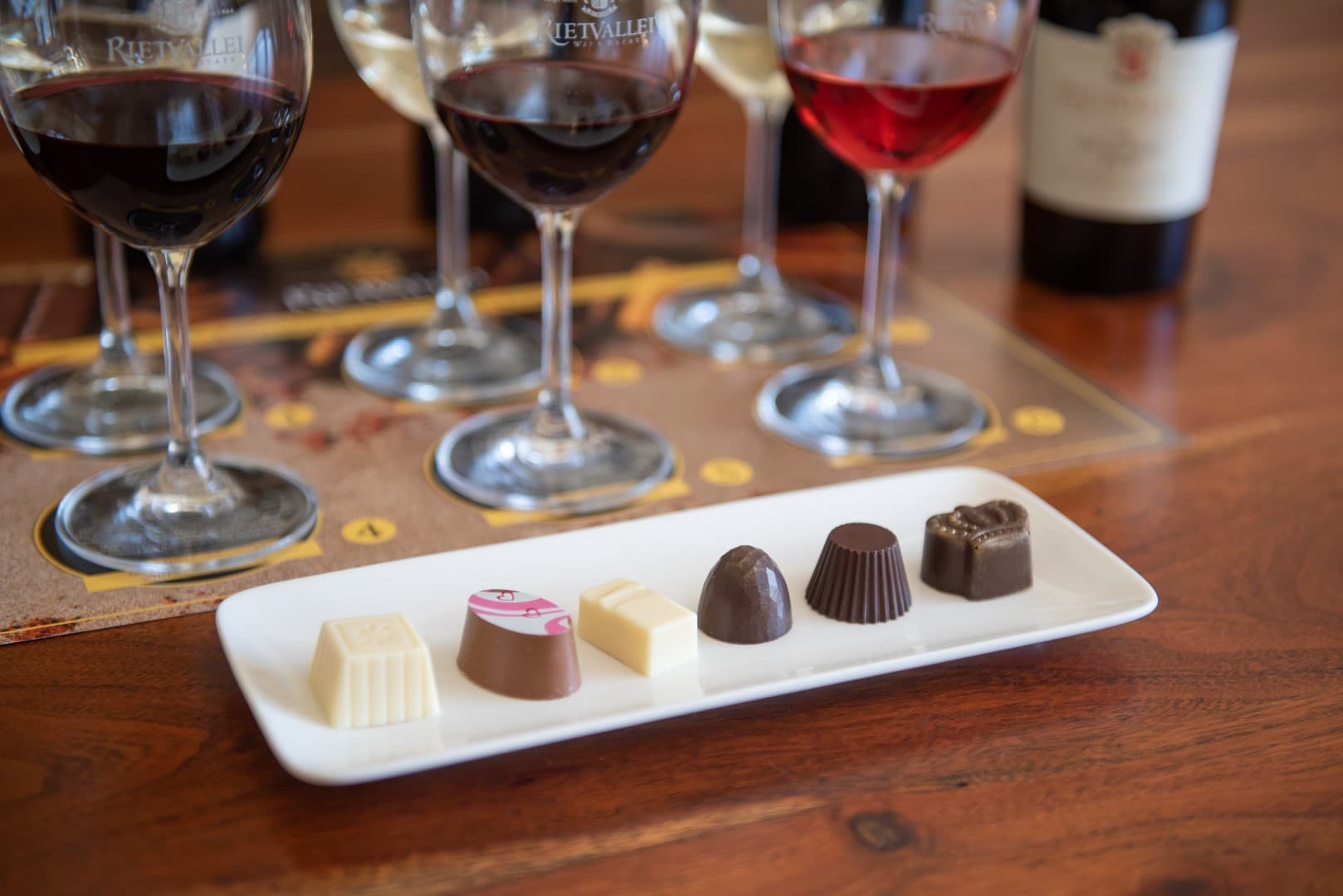 Belgisk chokladparning på Rietvallei vingård