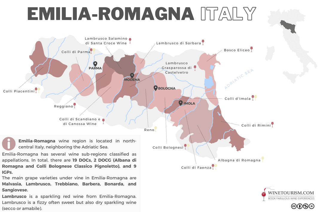 Emilia-Romagna Wine region Map