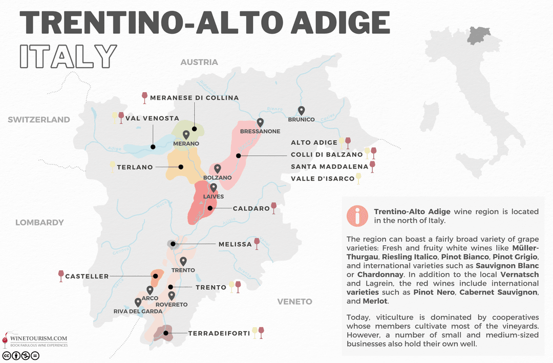 Trentino Alto Adige Wine Map