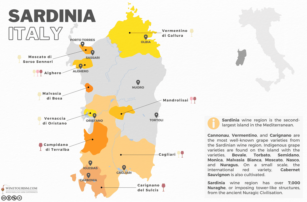 Sardinia Wine Map