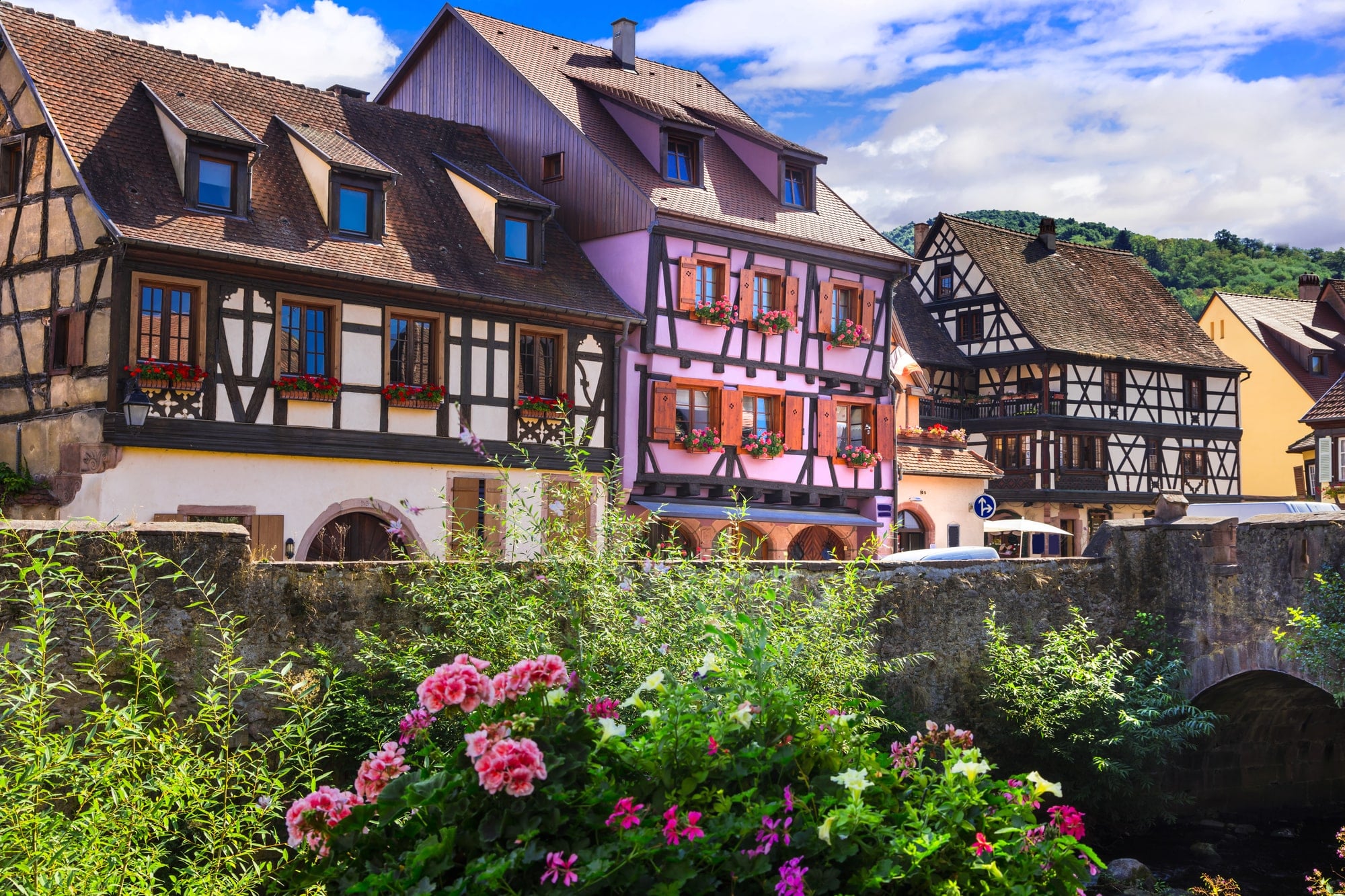 Vila de Kaysersberg, regi&atilde;o vin&iacute;cola da Als&aacute;cia, Fran&ccedil;a