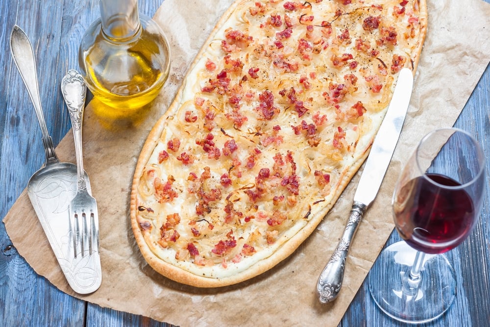 Flammekueche-Alsace-wine-region's-common-dish