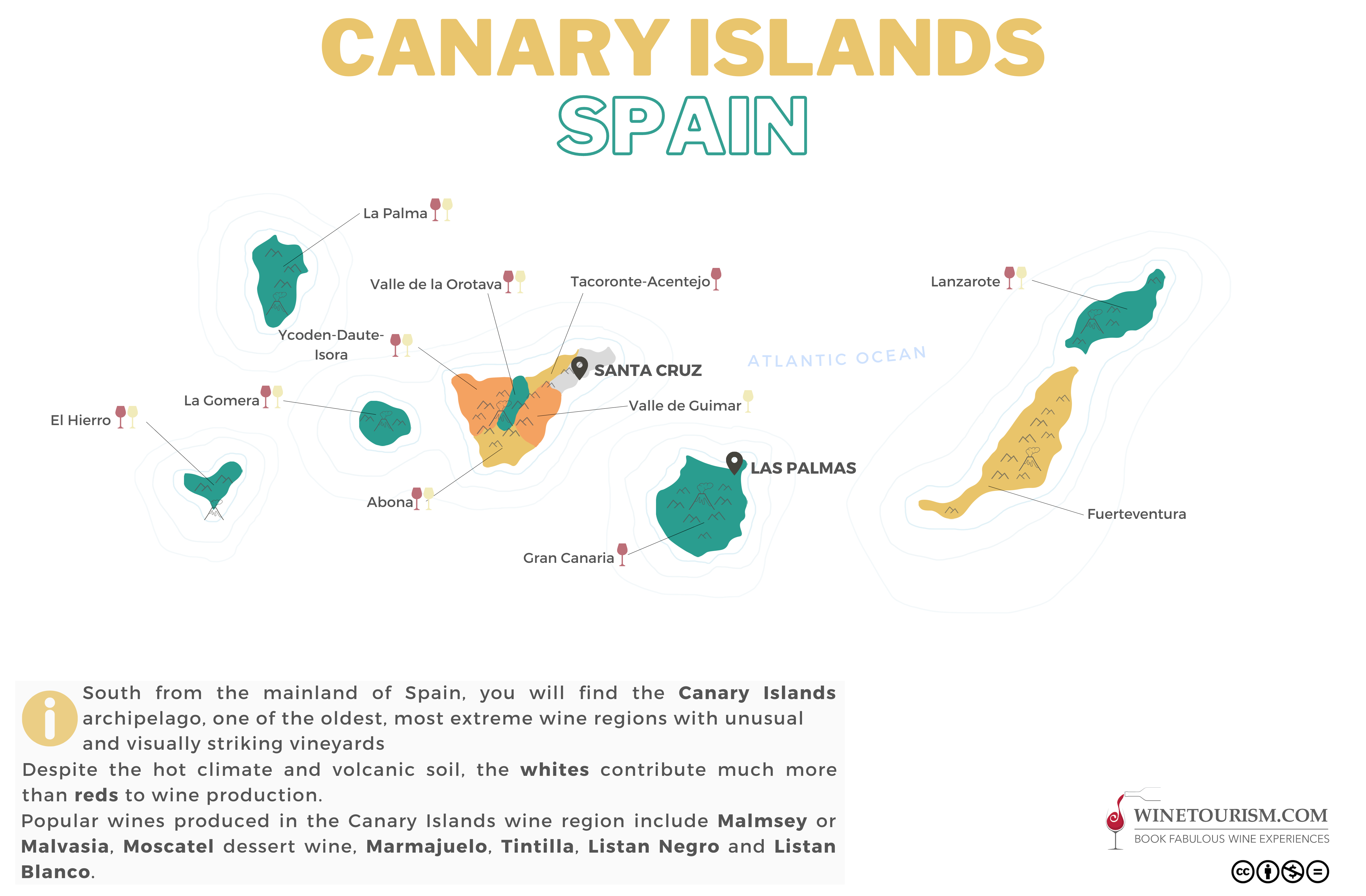 Carte des vins des &icirc;les Canaries